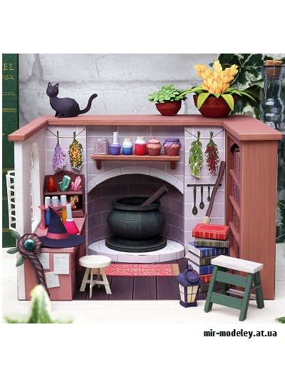 №9608 - Miniature world (Witch's room) (Canon) из бумаги