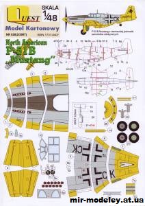 №9951 - North American P-51B Mustang (Quest 028) из бумаги