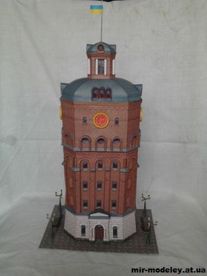 №10048 - Водонапорная башня г. Винница. Украина. 1912 г. (ЮМА № 7-8 2015) из бумаги