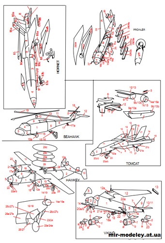 №10239 - Flugzeuge für U.S.S. NIMITZ / US Carrier Aipplane (WHM 1271) из бумаги