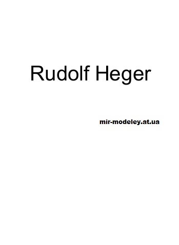 Издание: Rudolf Heger — сборка модели
