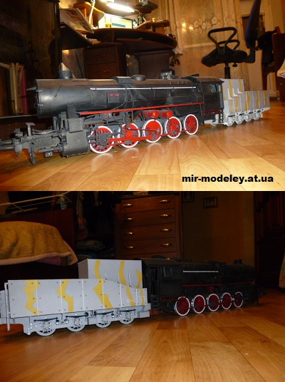 Сборка бумажной модели Парооза BR 52 Kriegslok [Modelik 2003-15] — сборка модели