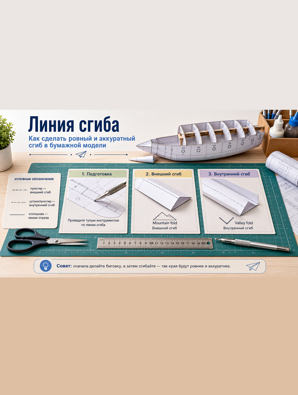 Основы бумажного моделирования: как аккуратно сгибать, вырезать и склеивать детали